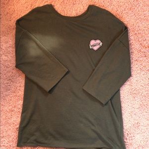 H&M green graphic tunic t shirt